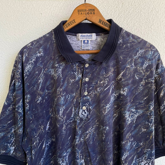 Vintage 90s Navy Purple Retro Polo by Super Sports Golf Apparel - Picture 2 of 6